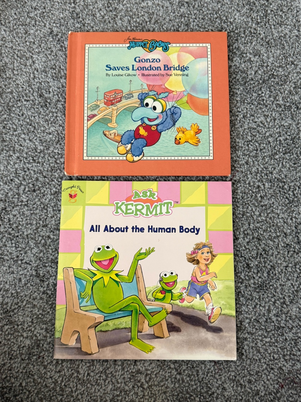 Vintage Muppets Book Bundle Muppet Babies Gonzo Saves London Bridge + Ask Kermit